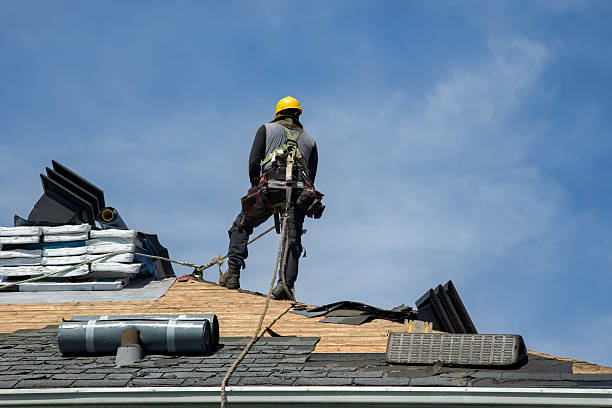 Professional Roofing technician working in Skandia, MI